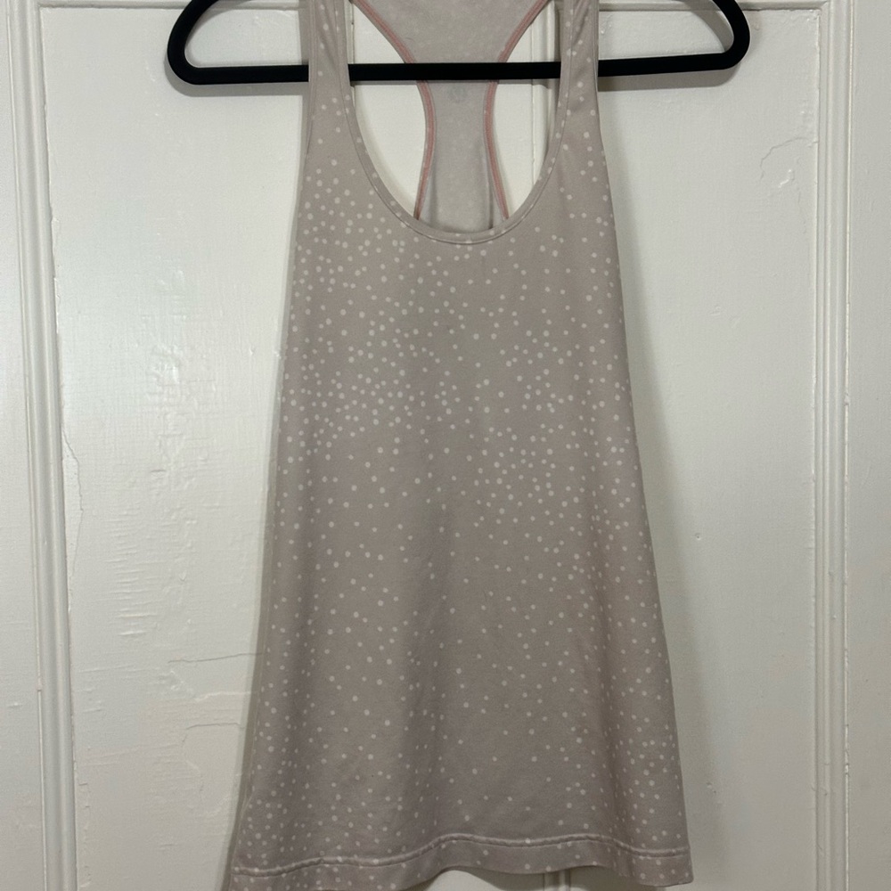 Lululemon Cool Racerback Tank pastel pink polka dot